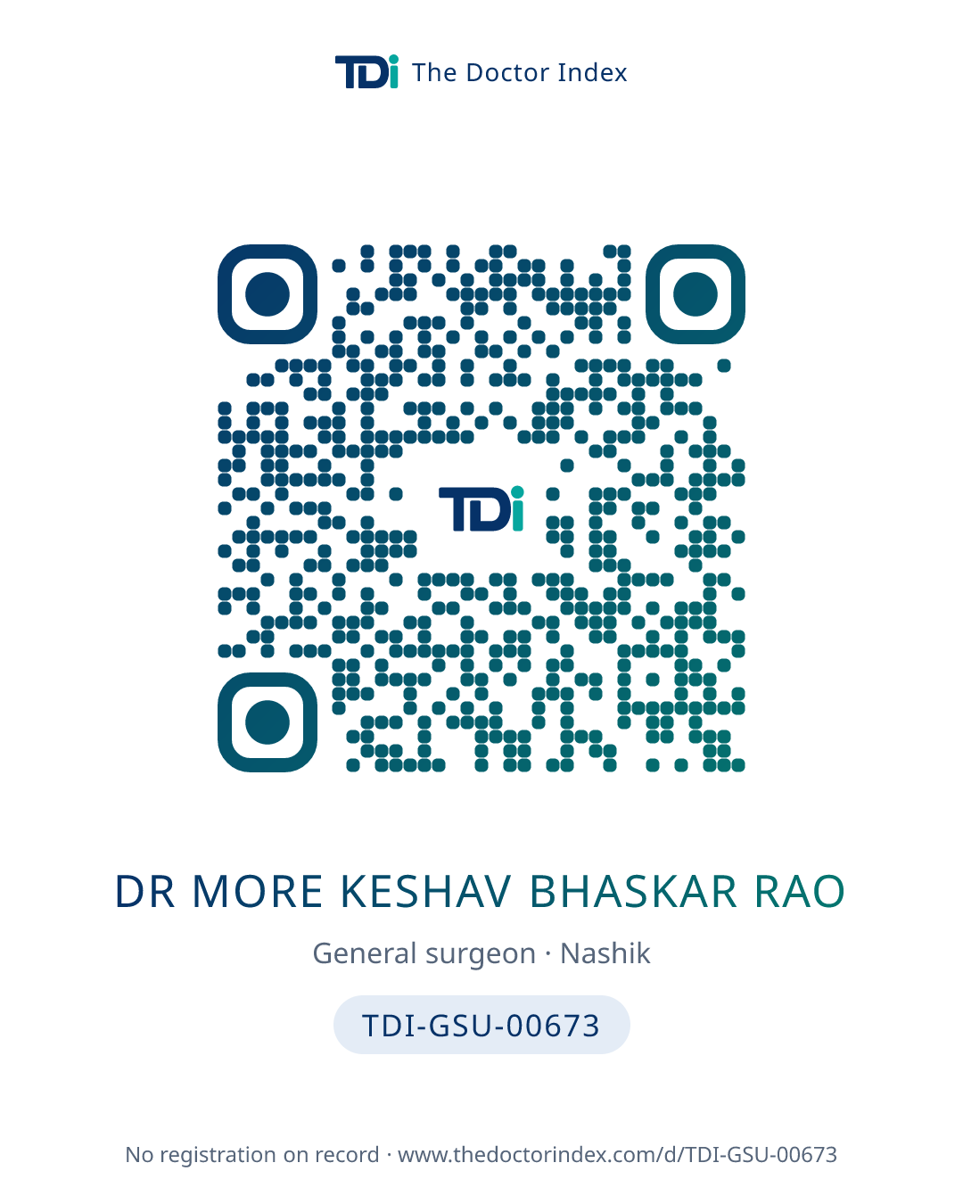 QR card for Dr More Keshav Bhaskar Rao, TDI-GSU-00673