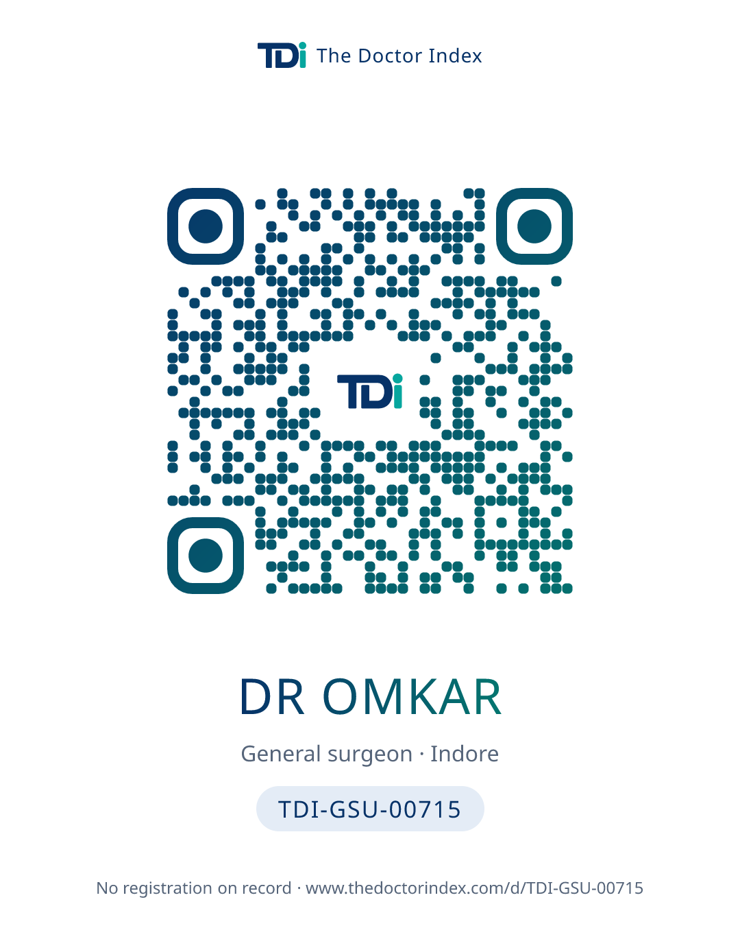 QR card for Dr Omkar, TDI-GSU-00715