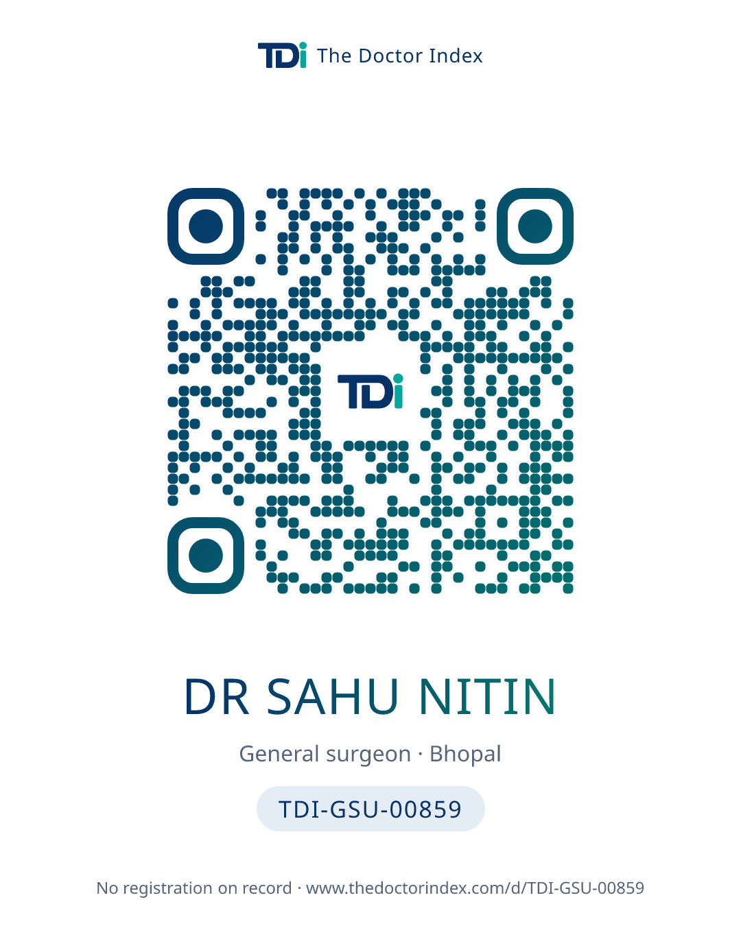 QR card for Dr Sahu Nitin, TDI-GSU-00859