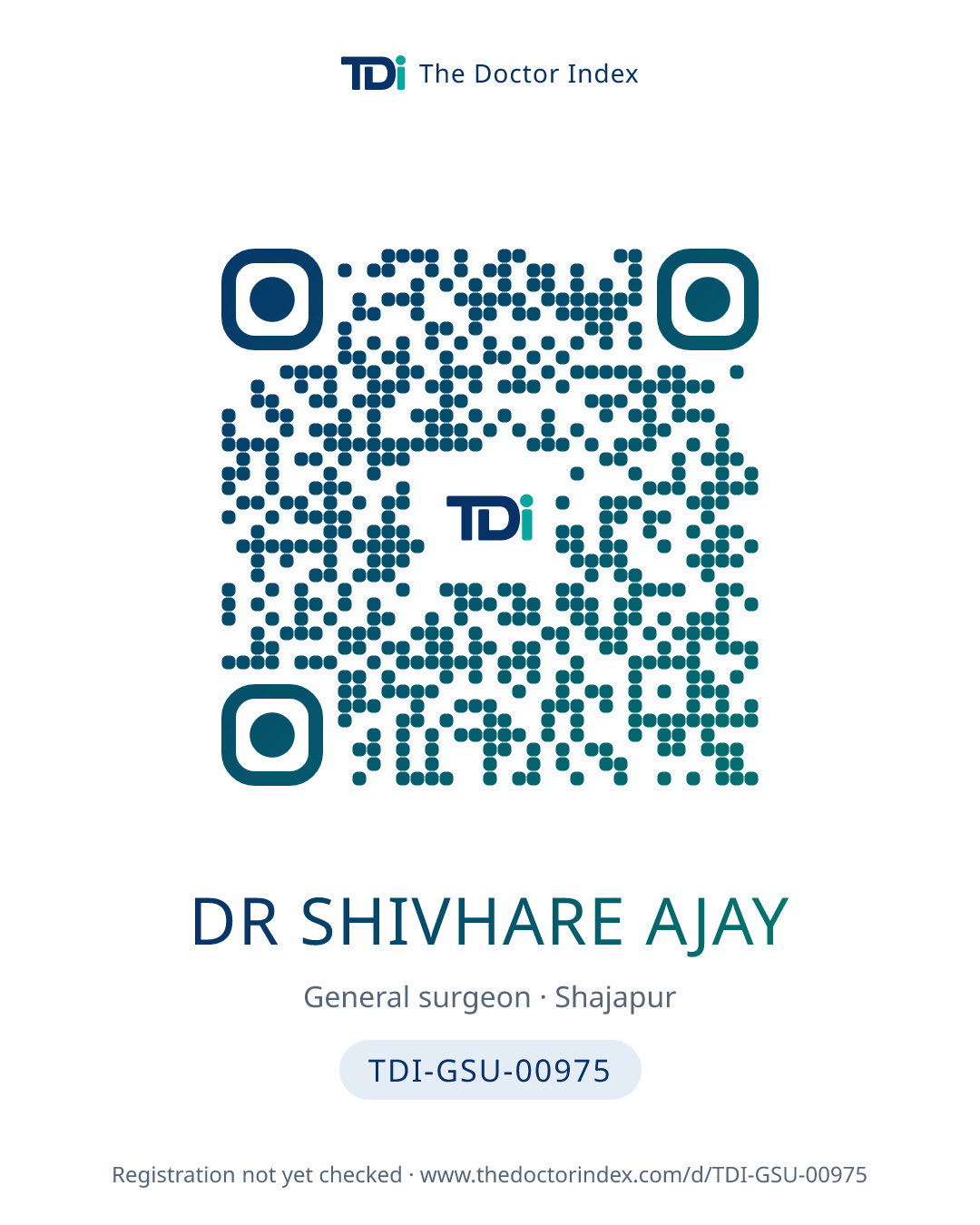 QR card for Dr Shivhare Ajay, TDI-GSU-00975