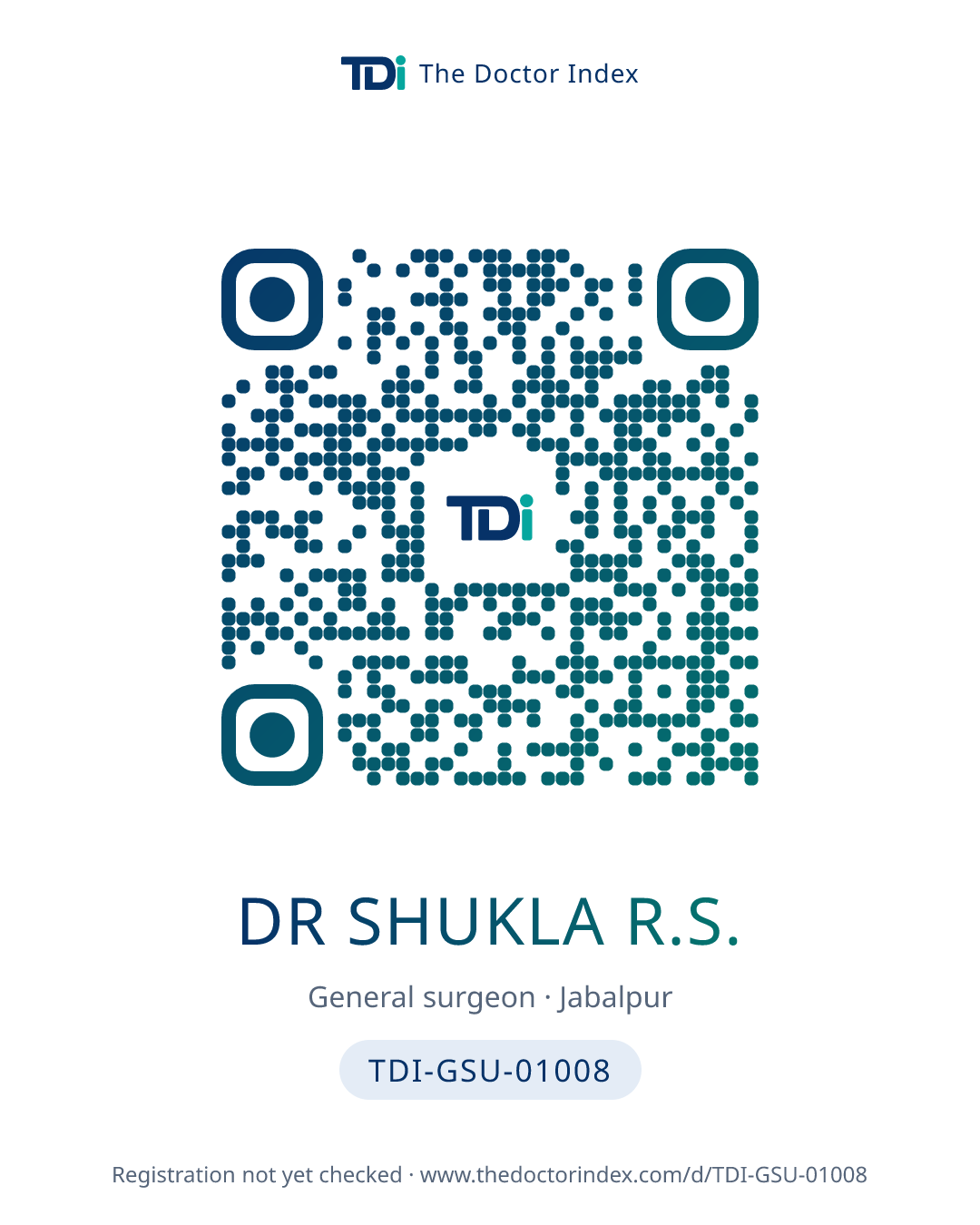 QR card for Dr Shukla R.S., TDI-GSU-01008