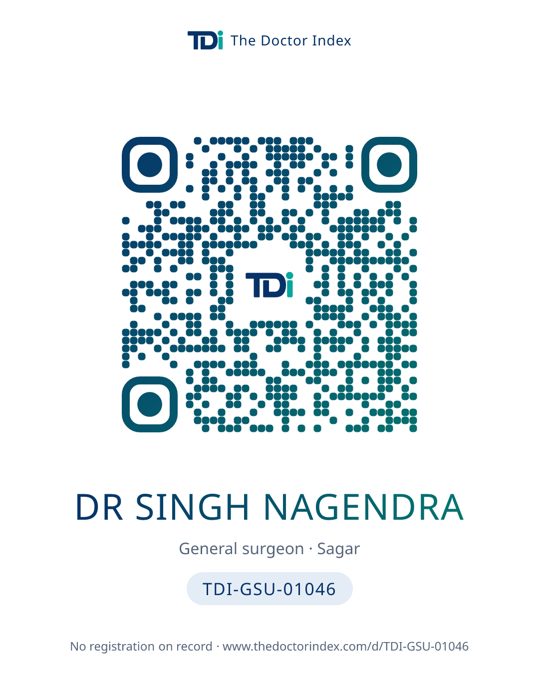 QR card for Dr Singh Nagendra, TDI-GSU-01046