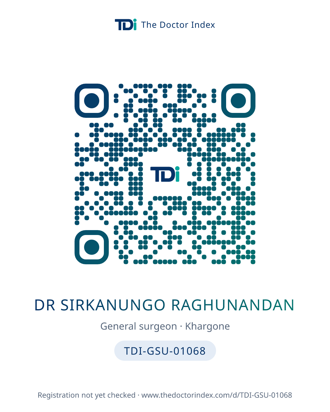 QR card for Dr Sirkanungo Raghunandan, TDI-GSU-01068