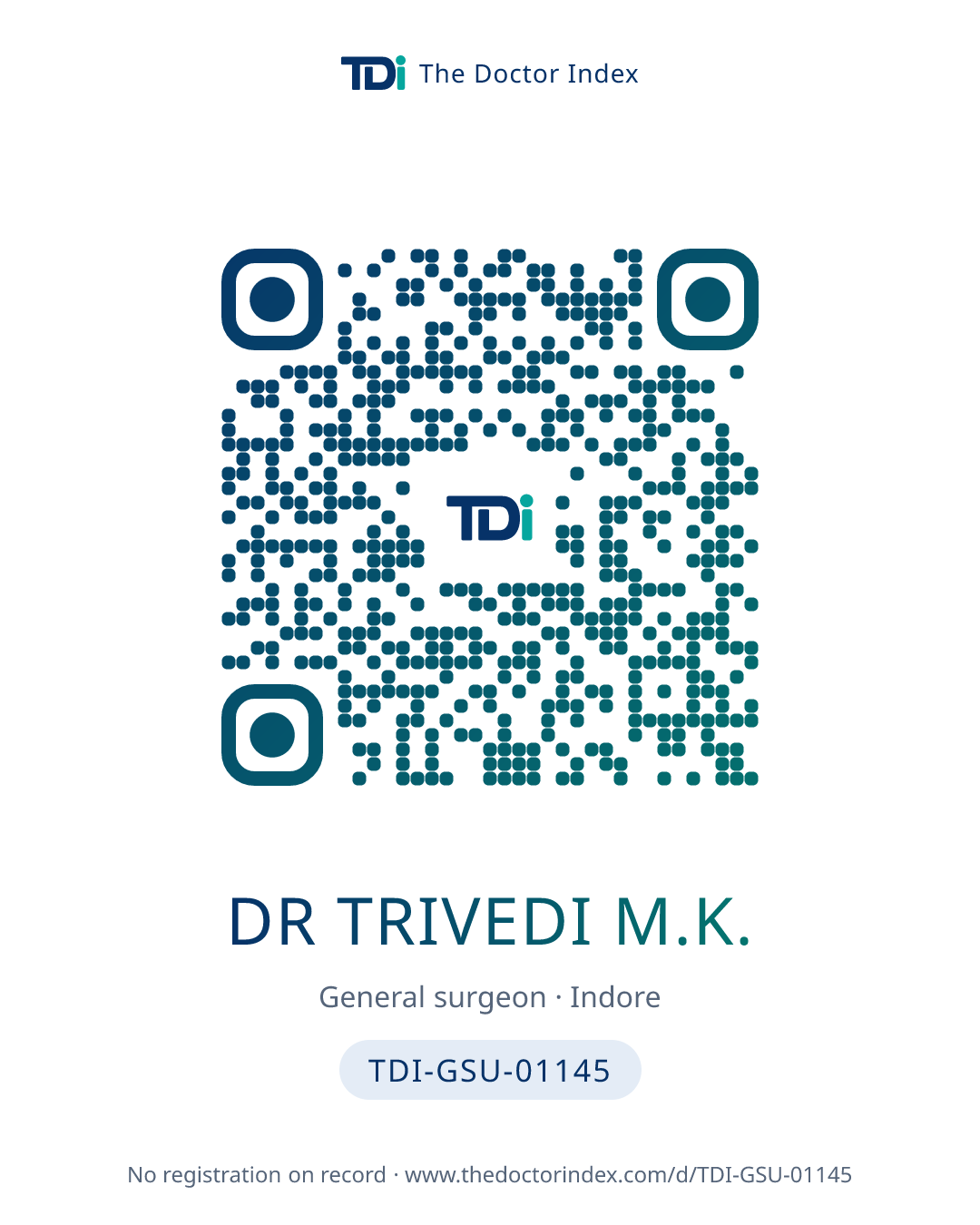 QR card for Dr Trivedi M.K., TDI-GSU-01145