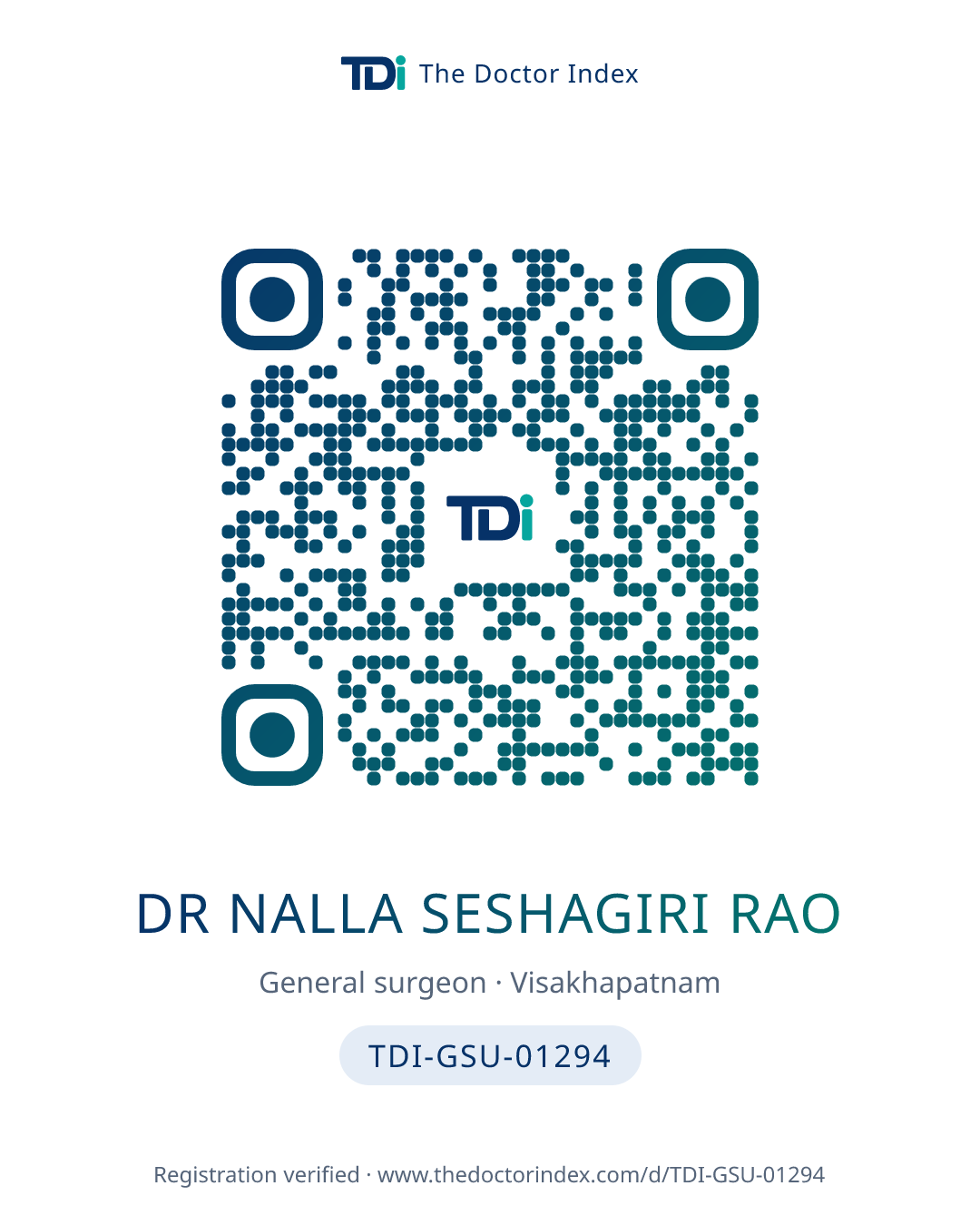 QR card for Dr Nalla Seshagiri Rao, TDI-GSU-01294