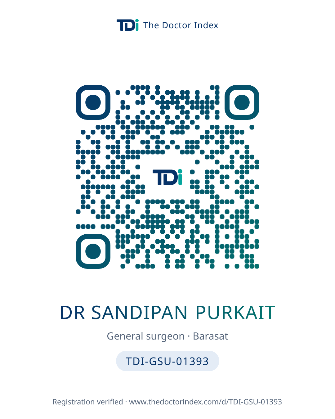 QR card for Dr Sandipan Purkait, TDI-GSU-01393