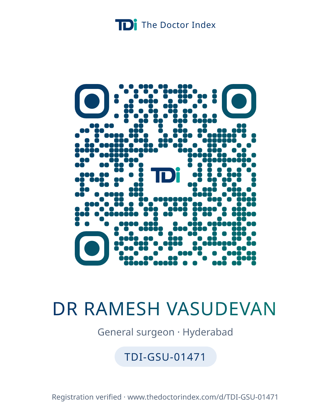 QR card for Dr Ramesh Vasudevan, TDI-GSU-01471
