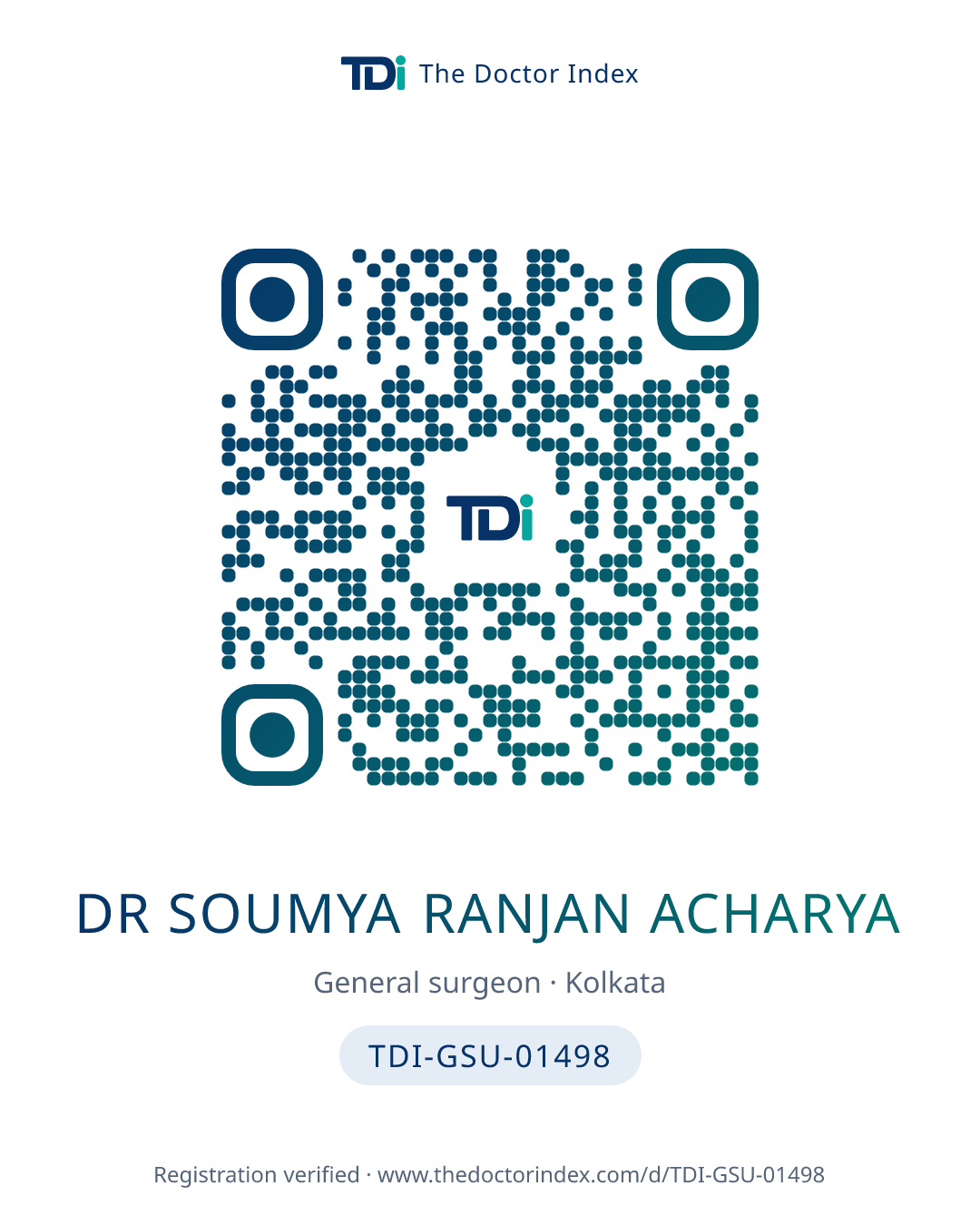 QR card for Dr Soumya Ranjan Acharya, TDI-GSU-01498