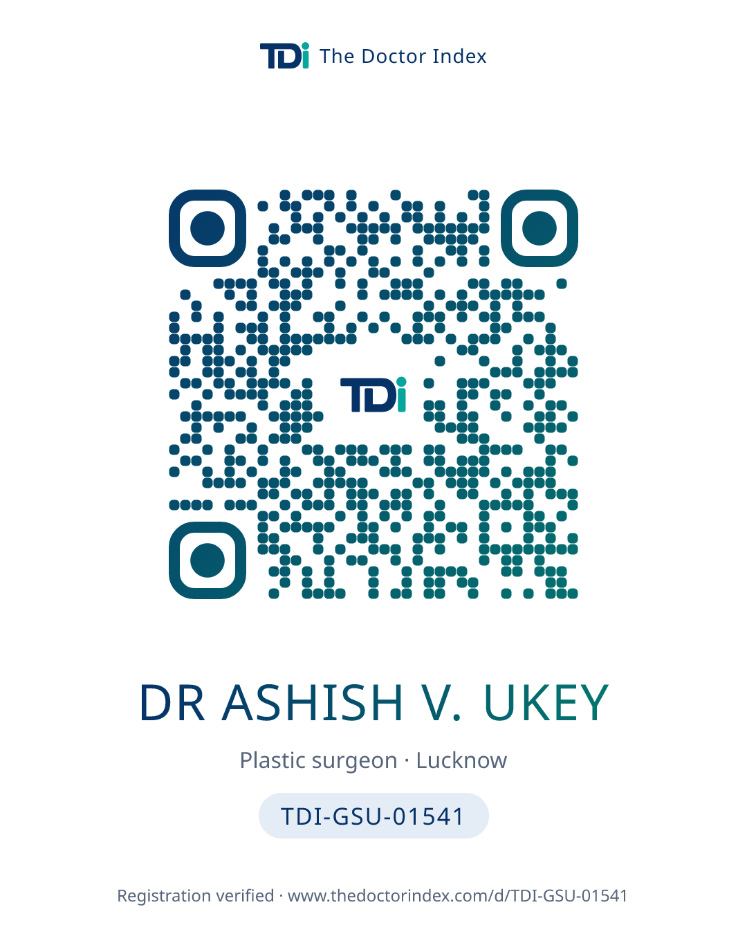 QR card for Dr ASHISH V. Ukey, TDI-GSU-01541
