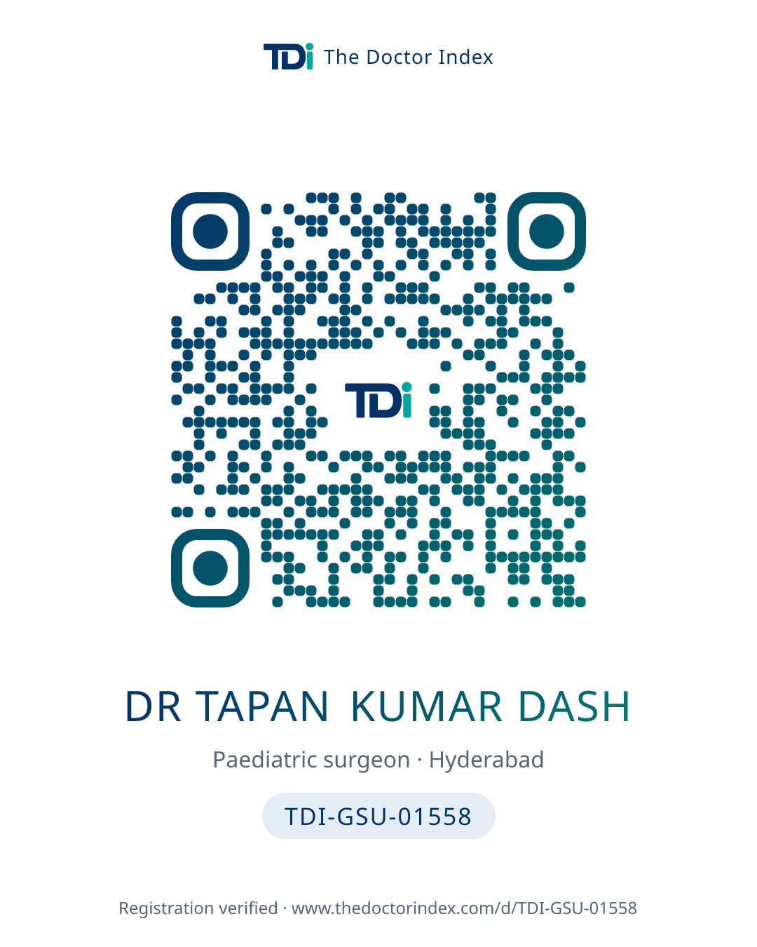 QR card for Dr Tapan Kumar Dash, TDI-GSU-01558