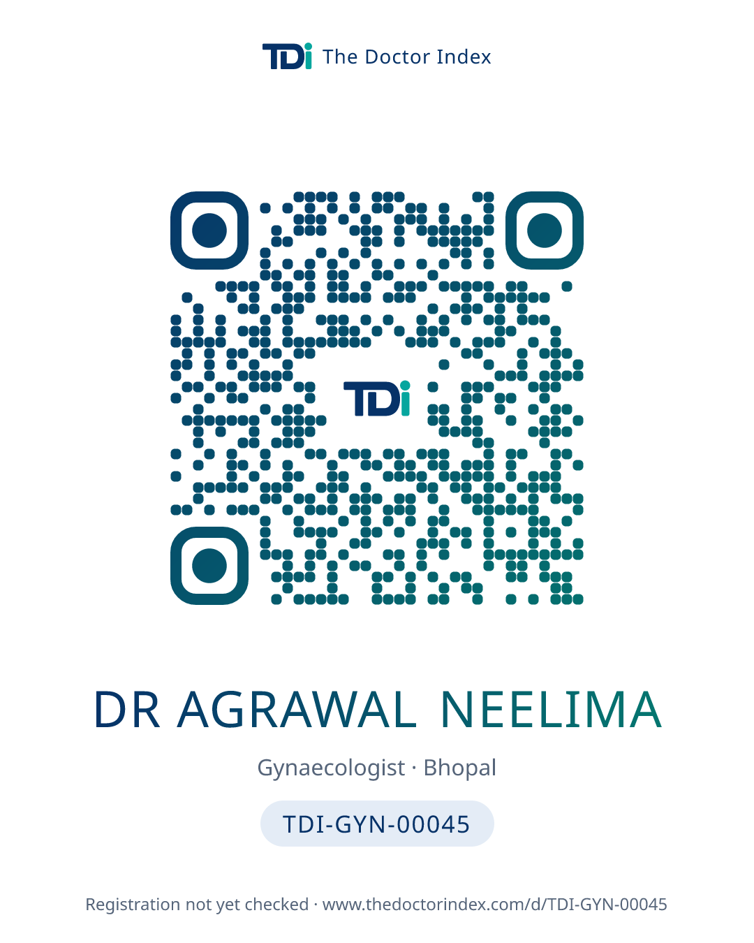 QR card for Dr Agrawal Neelima, TDI-GYN-00045