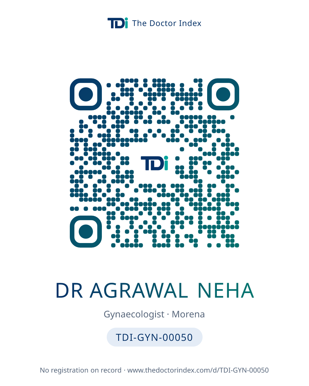 QR card for Dr Agrawal Neha, TDI-GYN-00050