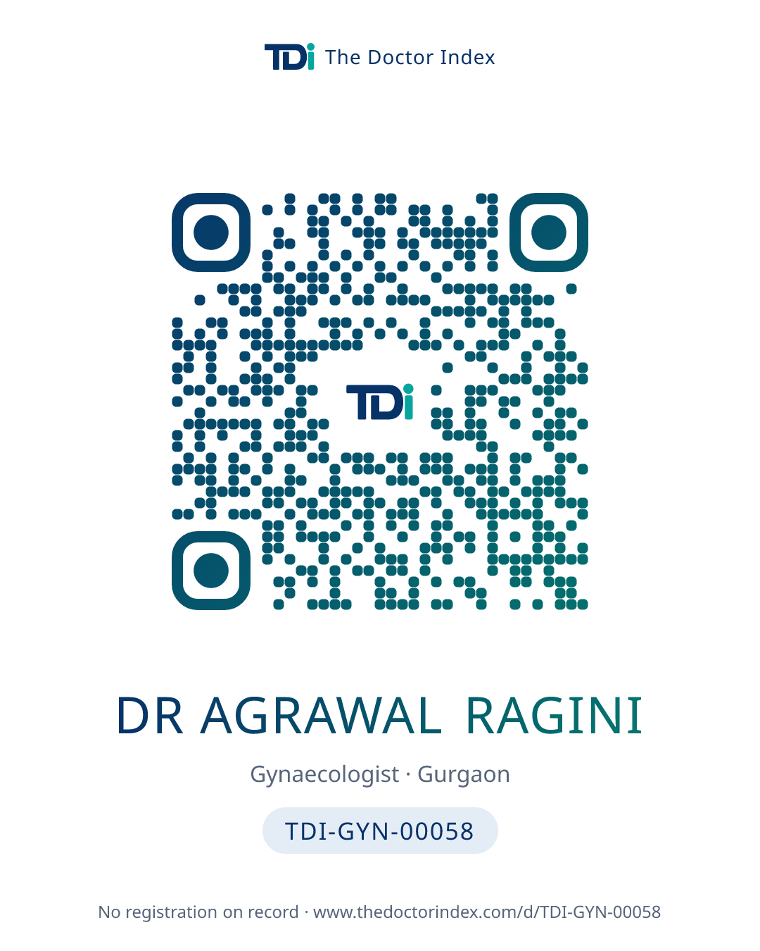 QR card for Dr Agrawal Ragini, TDI-GYN-00058
