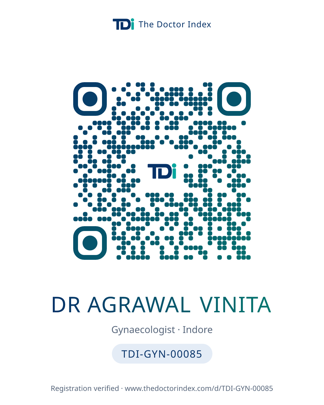 QR card for Dr Agrawal Vinita, TDI-GYN-00085