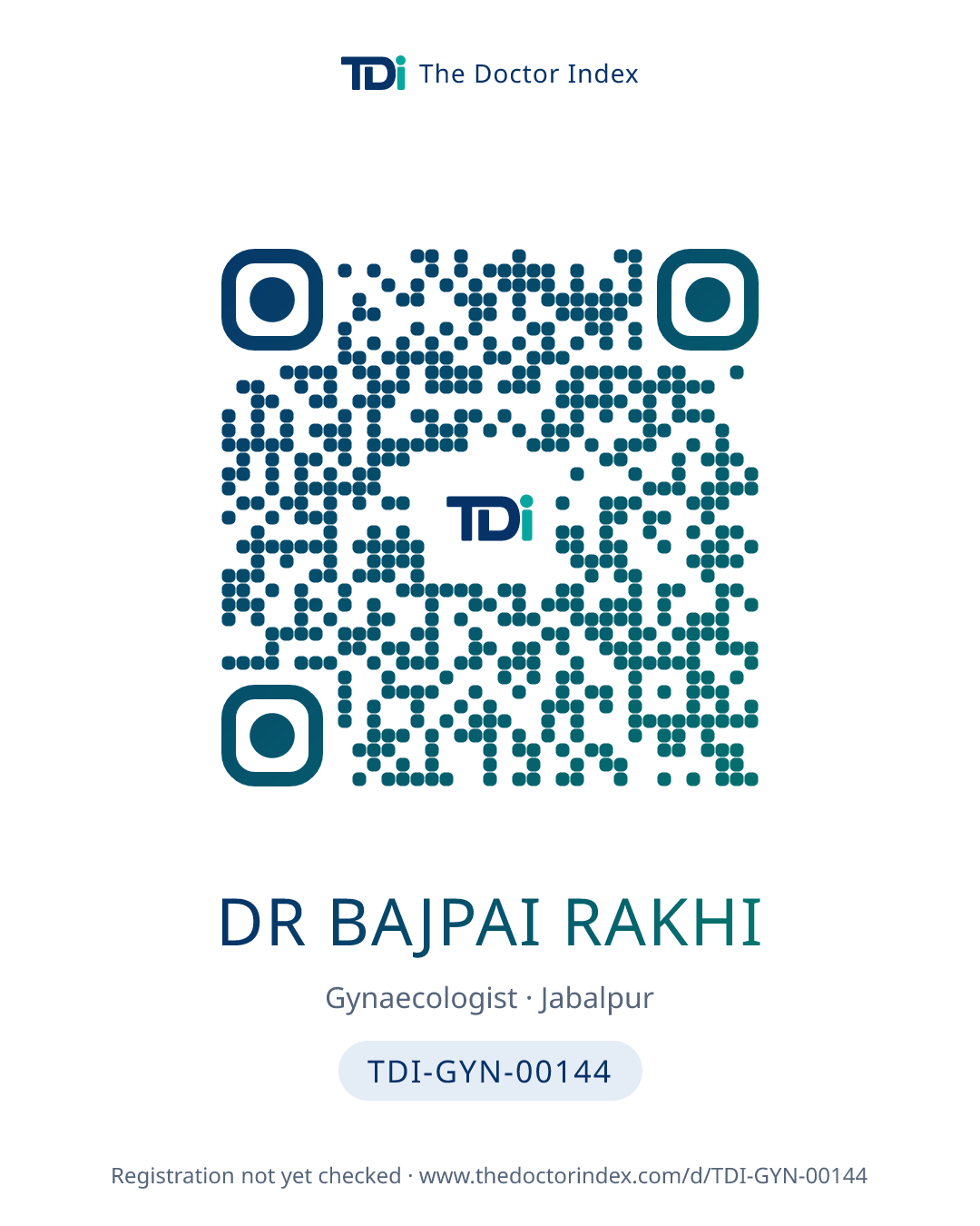 QR card for Dr Bajpai Rakhi, TDI-GYN-00144