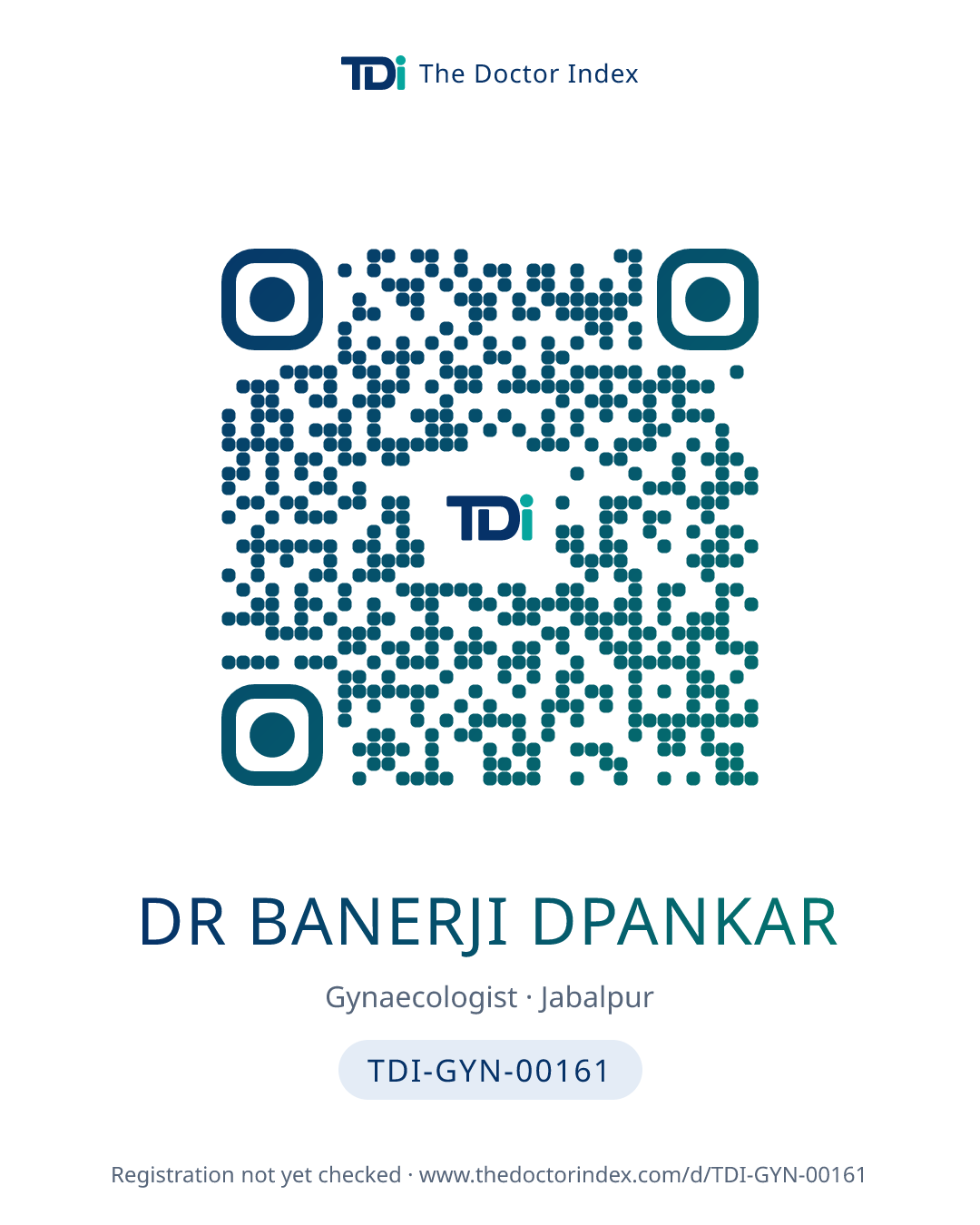 QR card for Dr Banerji Dpankar, TDI-GYN-00161