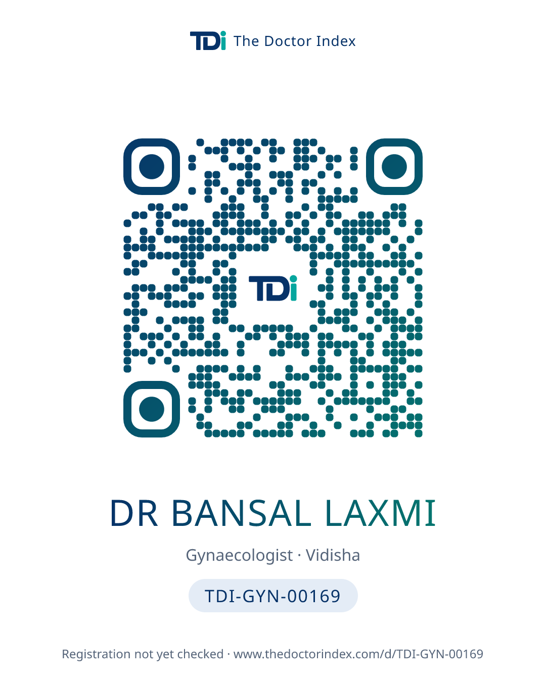 QR card for Dr Bansal Laxmi, TDI-GYN-00169