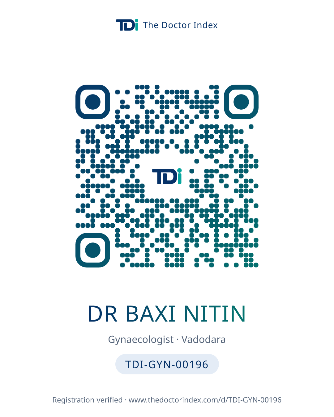 QR card for Dr Baxi Nitin, TDI-GYN-00196