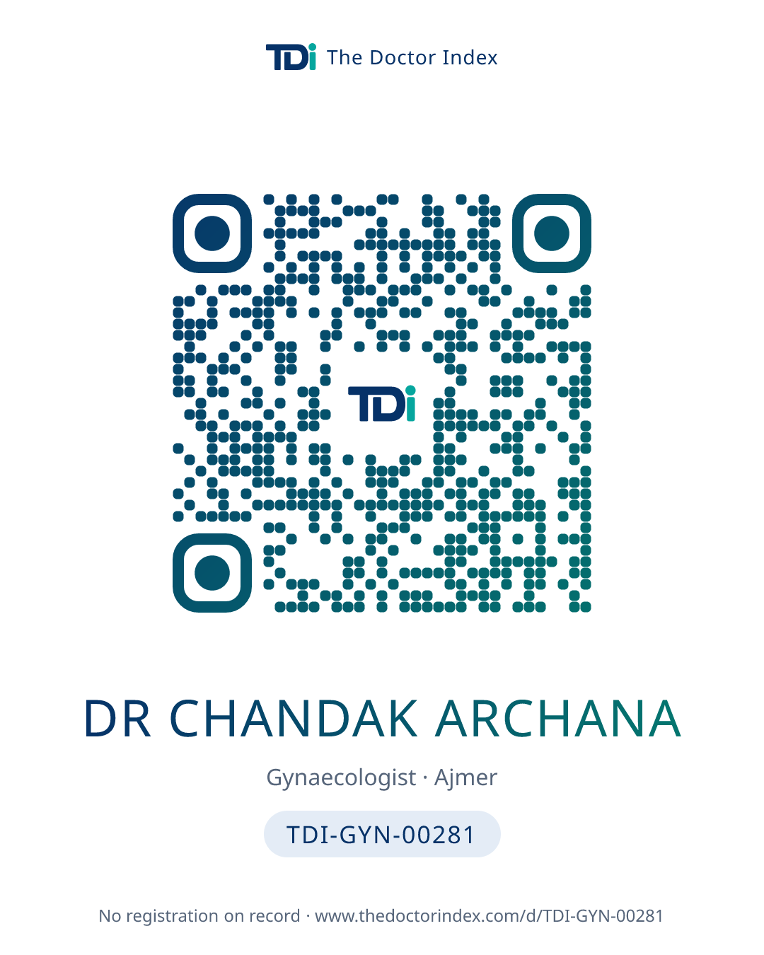 QR card for Dr Chandak Archana, TDI-GYN-00281