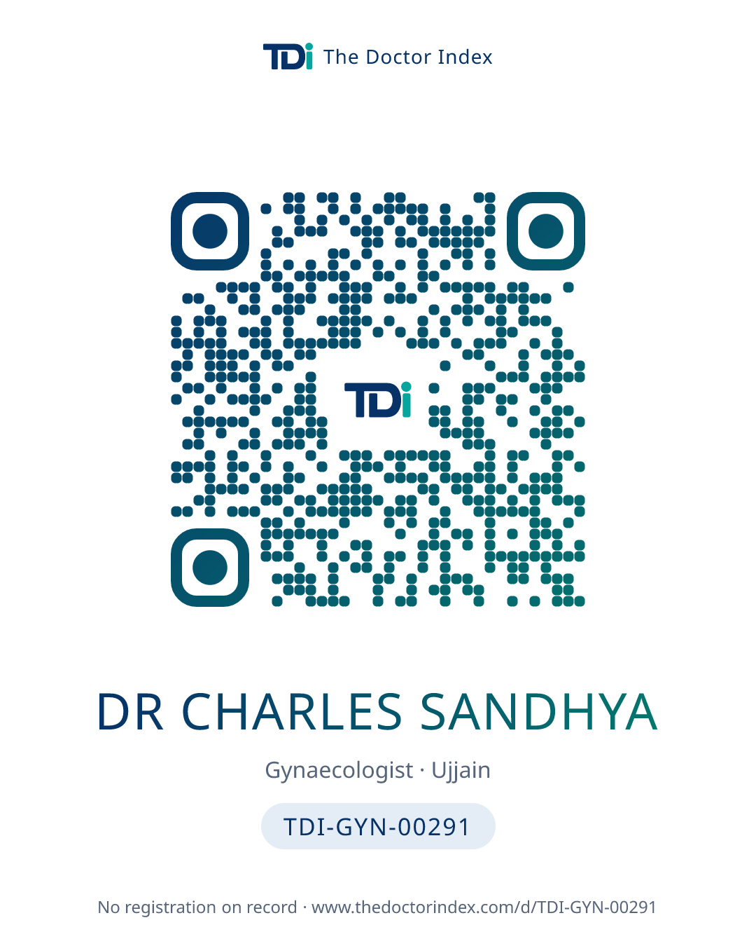 QR card for Dr Charles Sandhya, TDI-GYN-00291