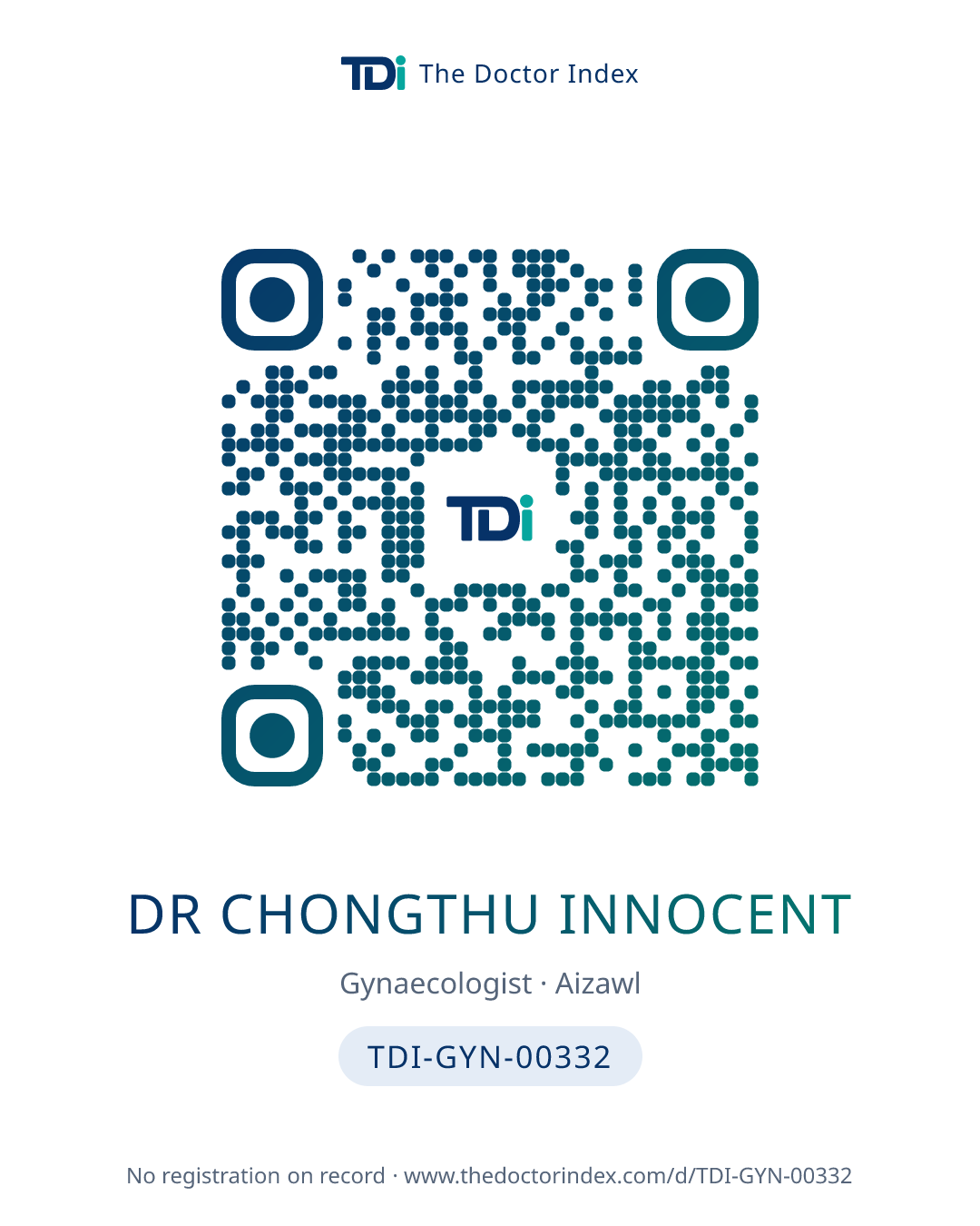 QR card for Dr Chongthu Innocent, TDI-GYN-00332