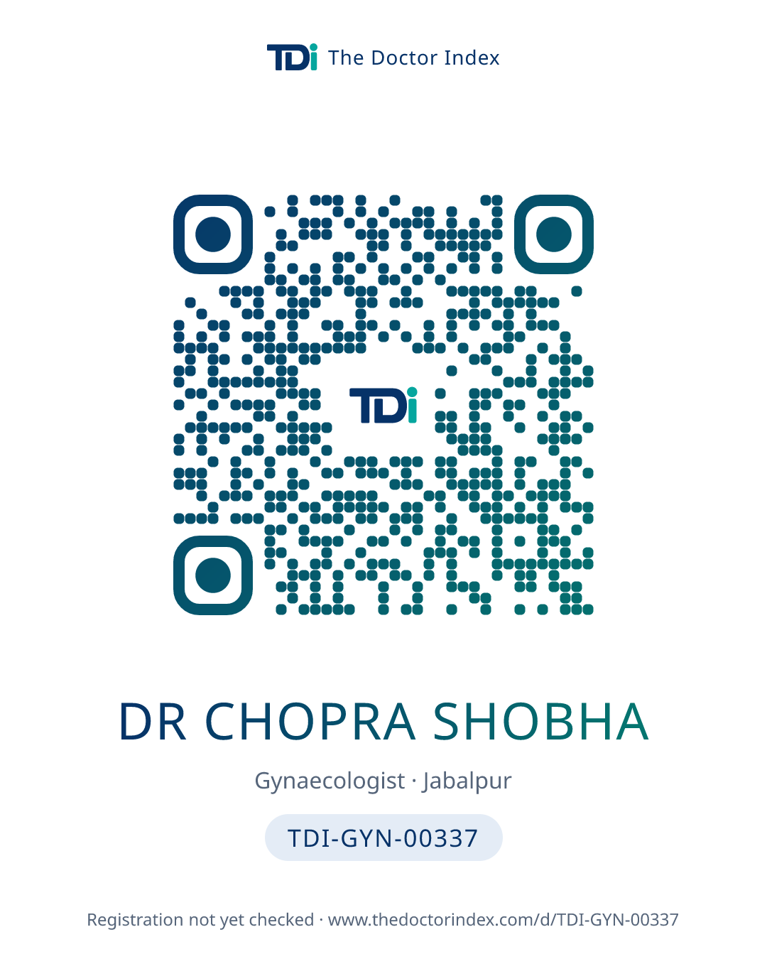 QR card for Dr Chopra Shobha, TDI-GYN-00337