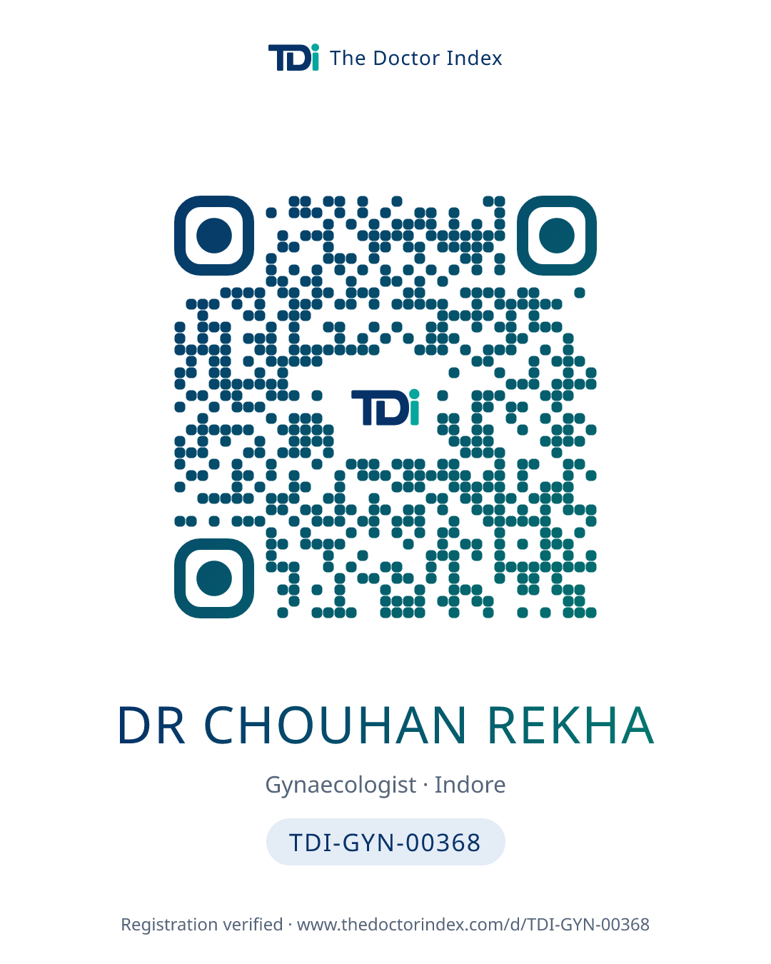 QR card for Dr Chouhan Rekha, TDI-GYN-00368