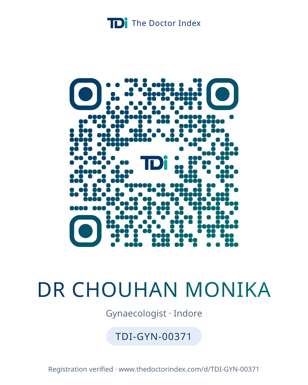 QR card for Dr Chouhan Monika, TDI-GYN-00371