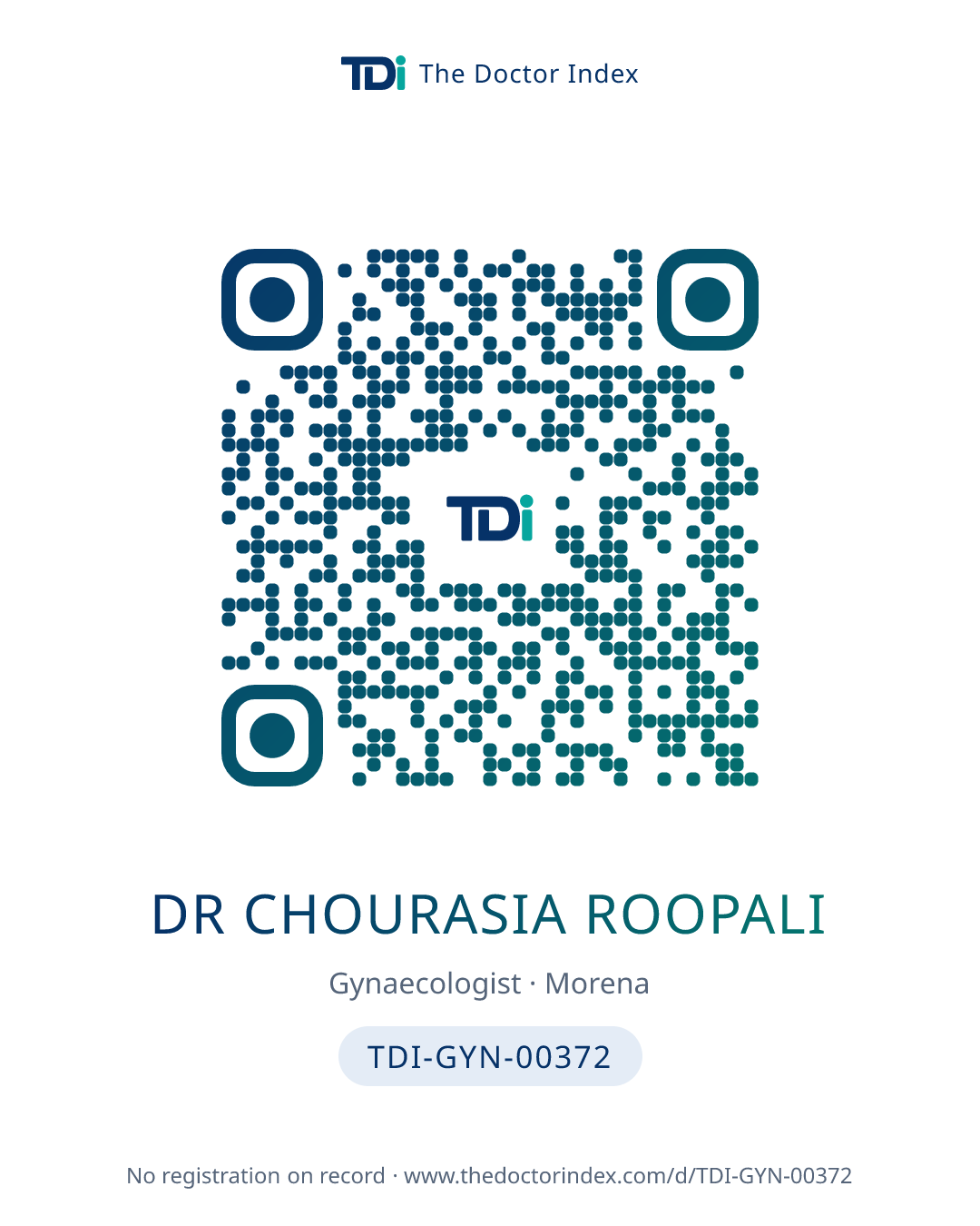 QR card for Dr Chourasia Roopali, TDI-GYN-00372