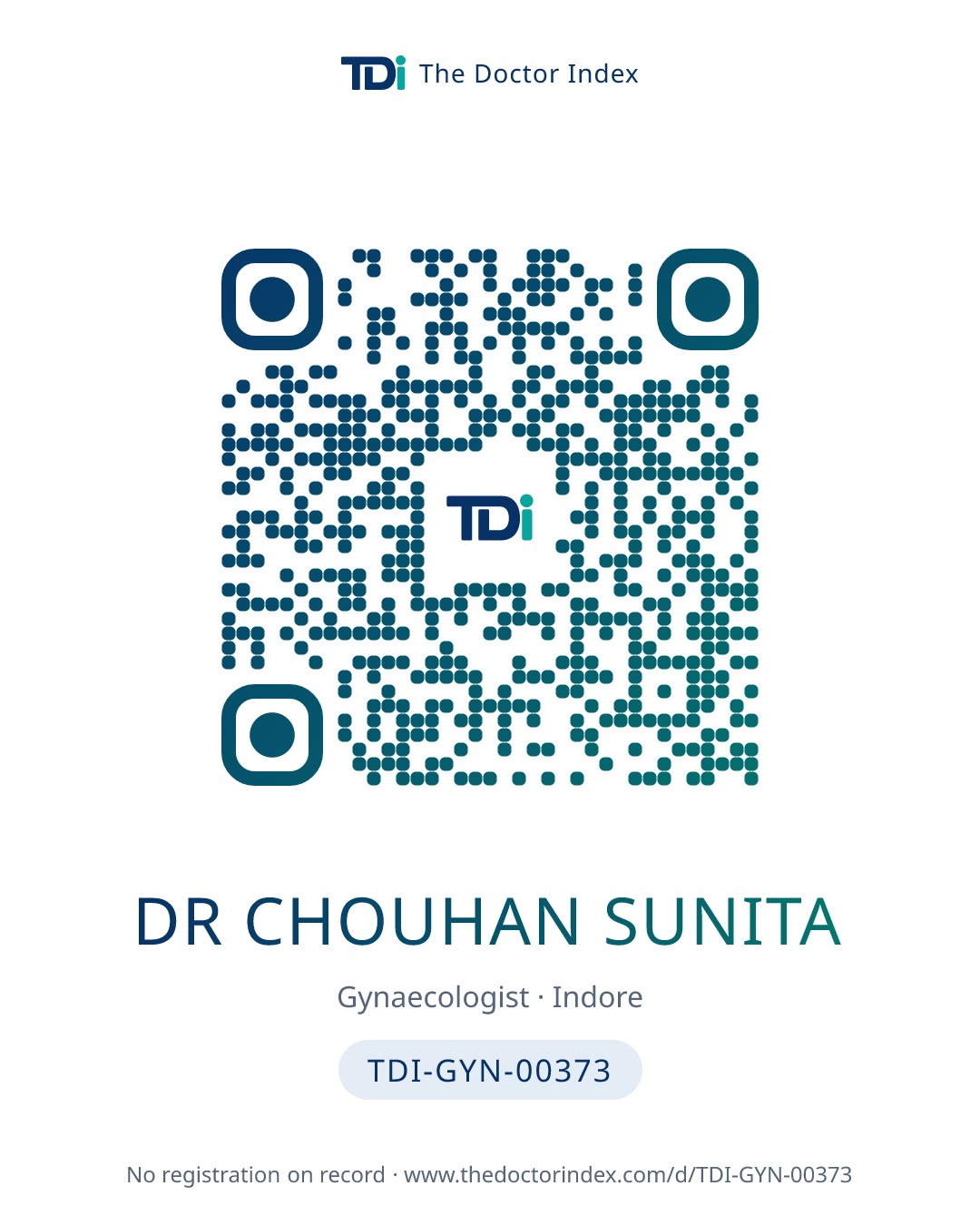 QR card for Dr Chouhan Sunita, TDI-GYN-00373