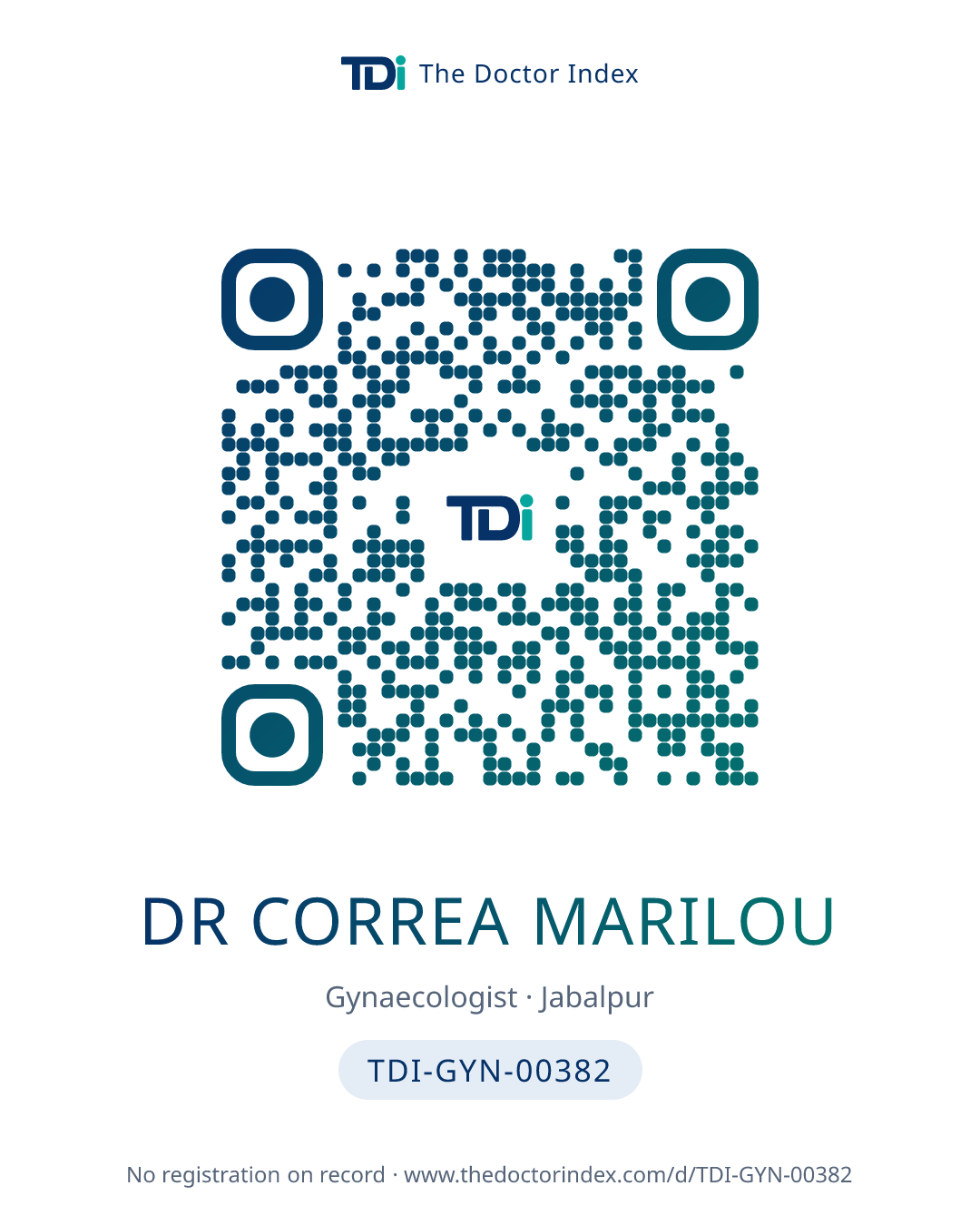 QR card for Dr Correa Marilou, TDI-GYN-00382