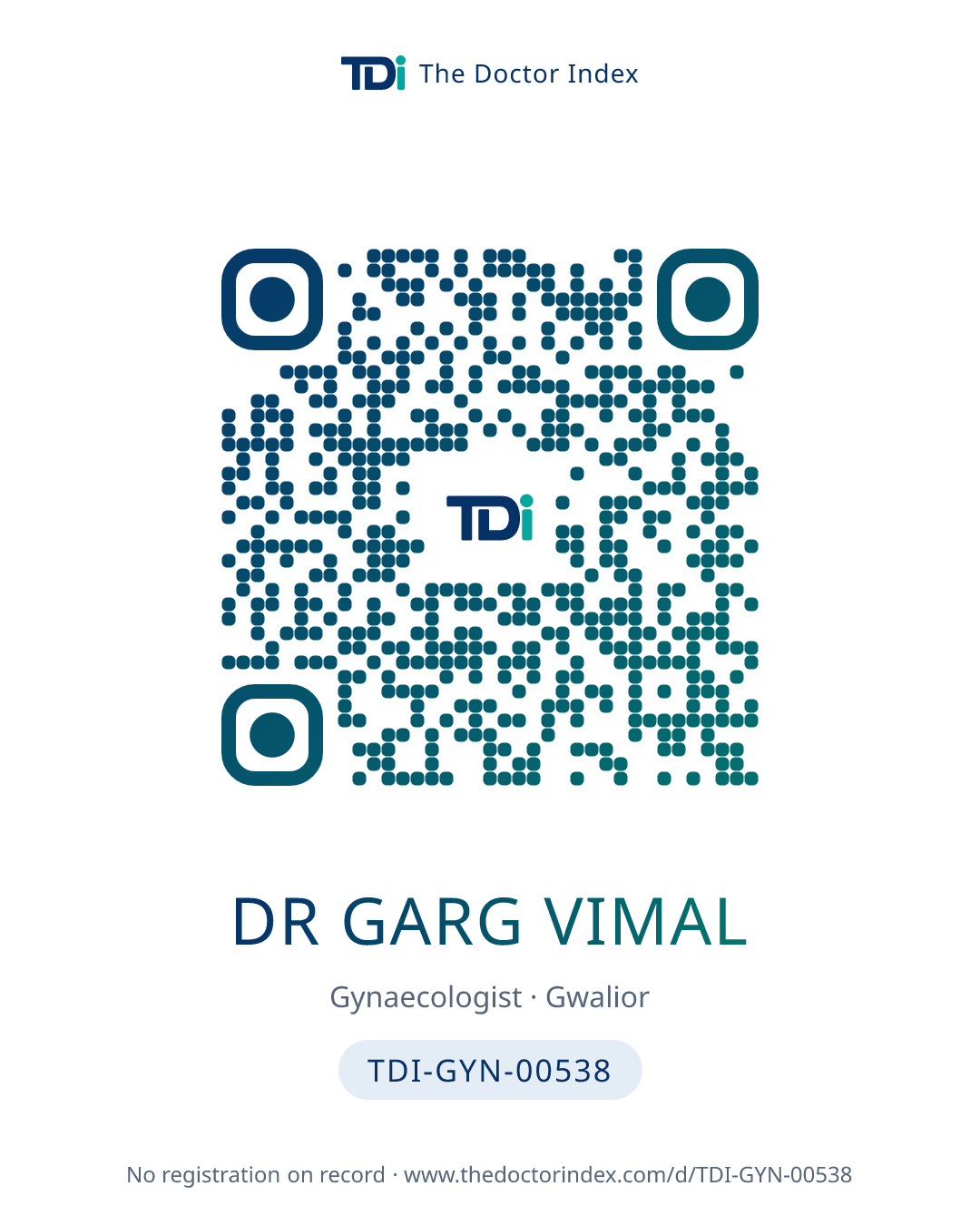 QR card for Dr Garg Vimal, TDI-GYN-00538