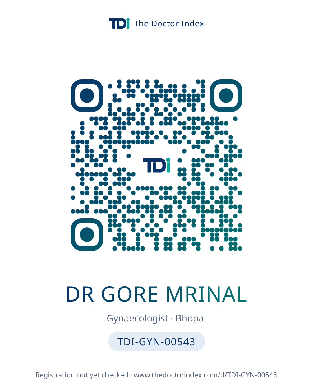 QR card for Dr Gore Mrinal, TDI-GYN-00543