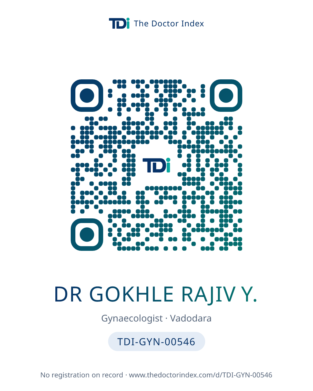 QR card for Dr Gokhle Rajiv Y., TDI-GYN-00546