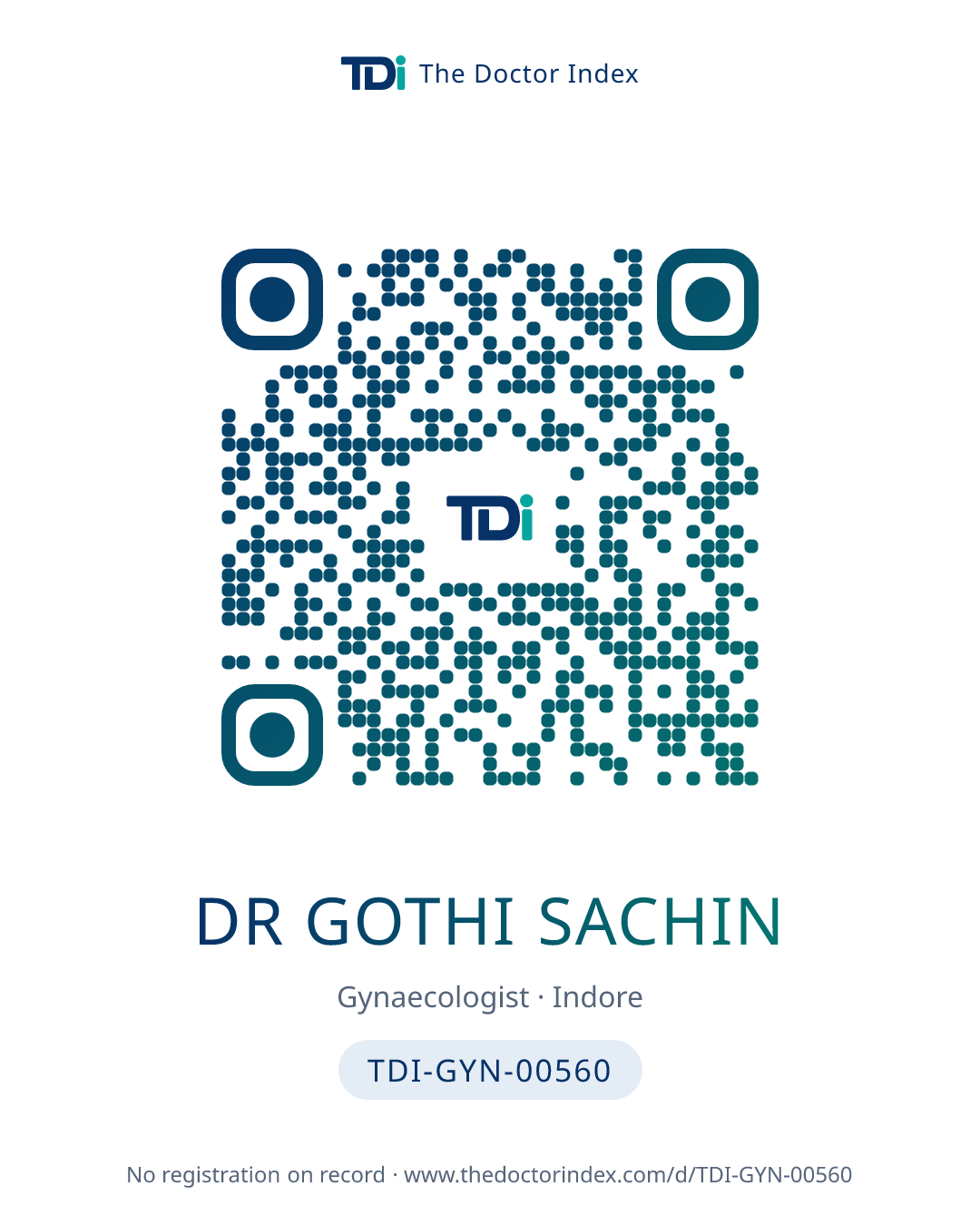 QR card for Dr Gothi Sachin, TDI-GYN-00560