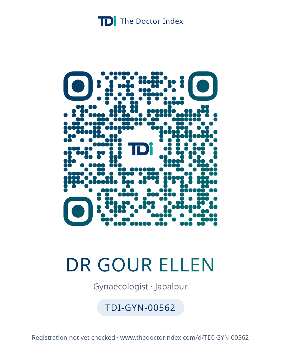 QR card for Dr Gour Ellen, TDI-GYN-00562