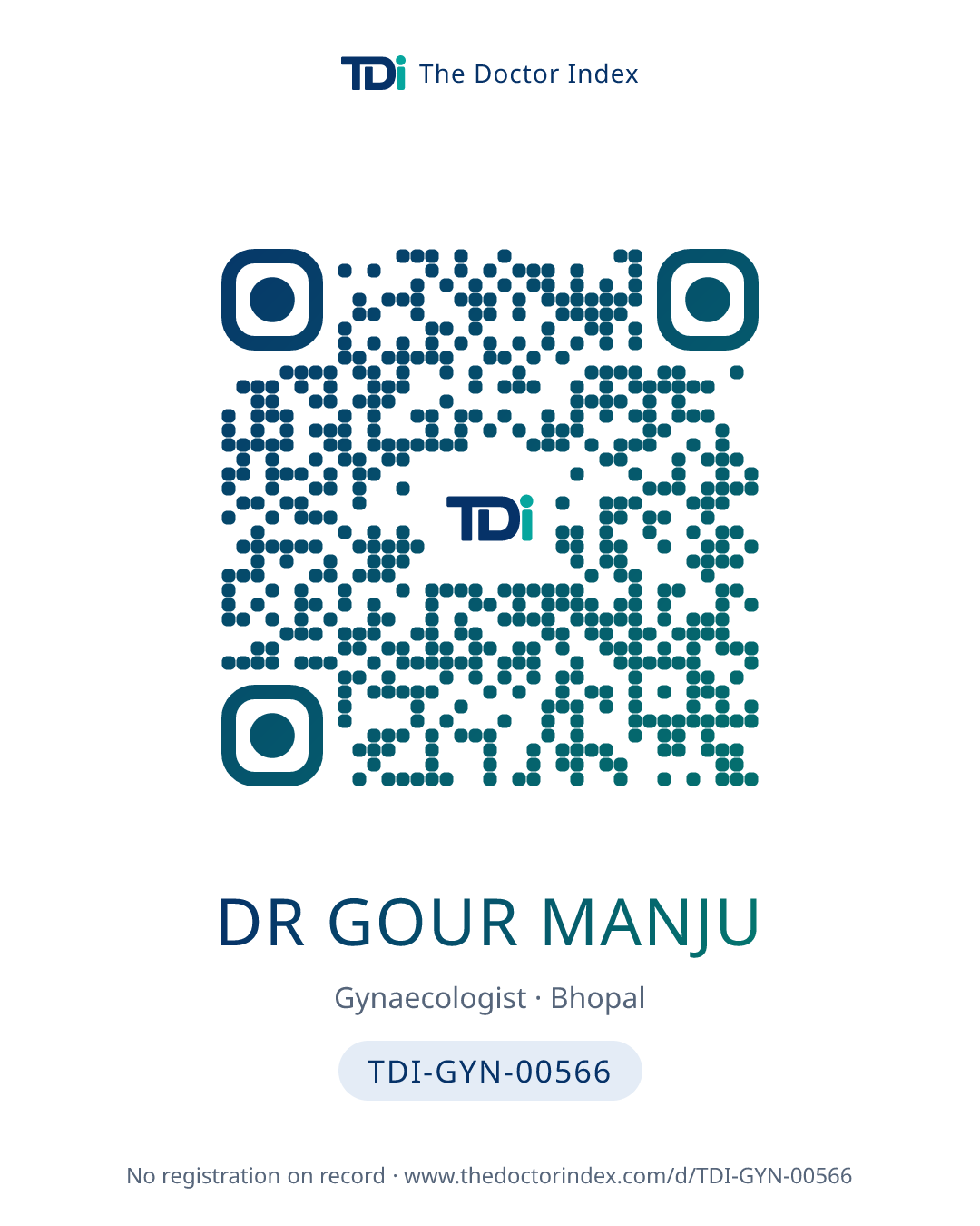 QR card for Dr Gour Manju, TDI-GYN-00566