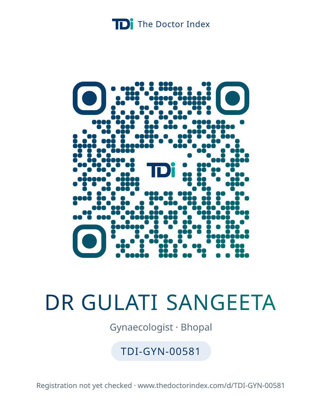QR card for Dr Gulati Sangeeta, TDI-GYN-00581