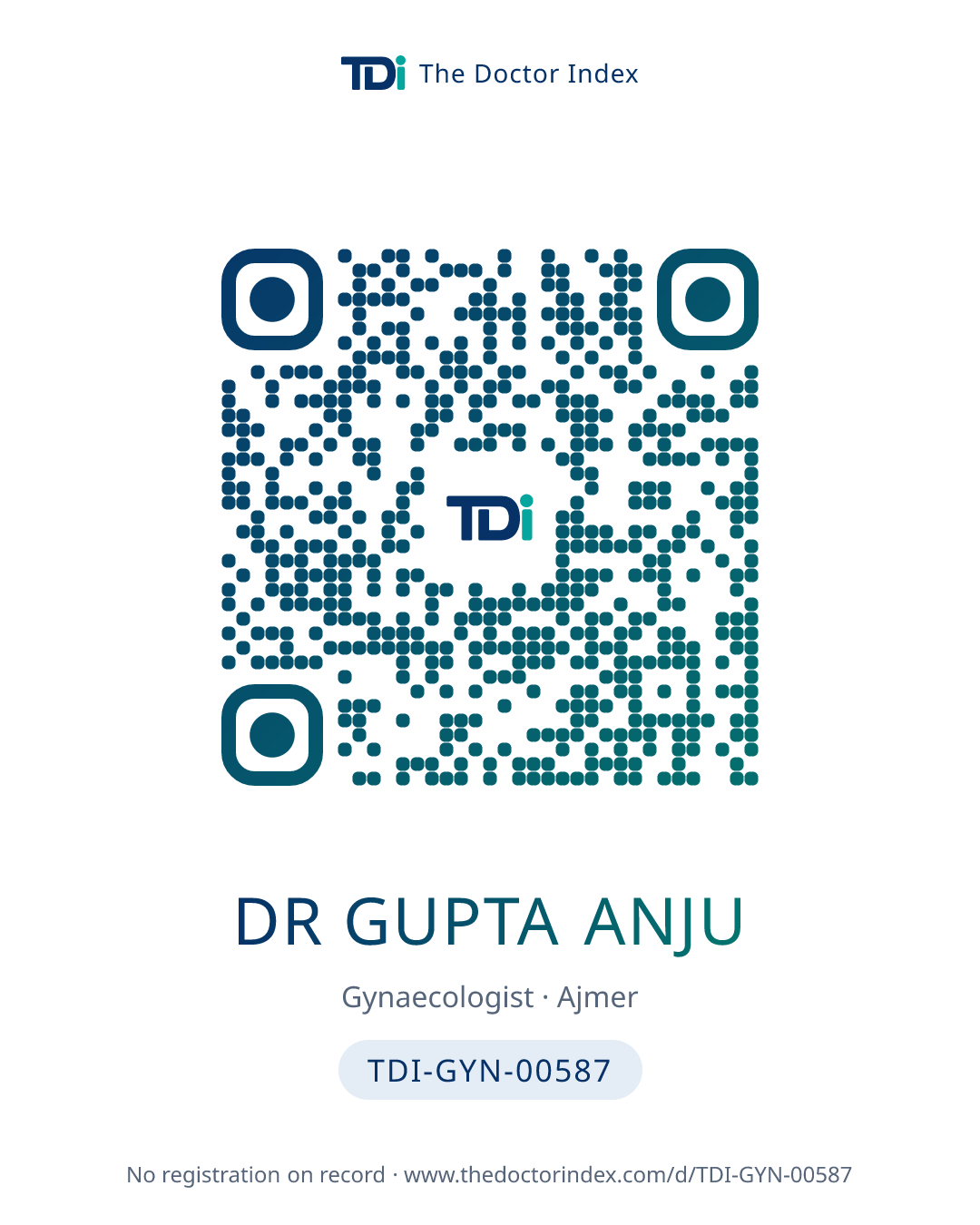 QR card for Dr Gupta Anju, TDI-GYN-00587