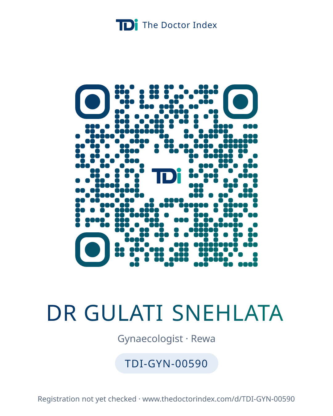 QR card for Dr Gulati Snehlata, TDI-GYN-00590