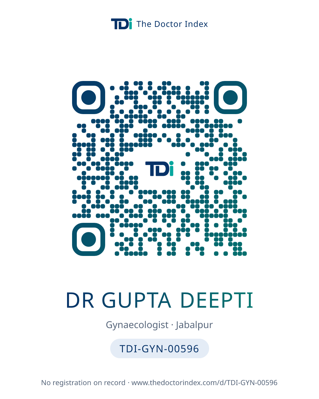 QR card for Dr Gupta Deepti, TDI-GYN-00596