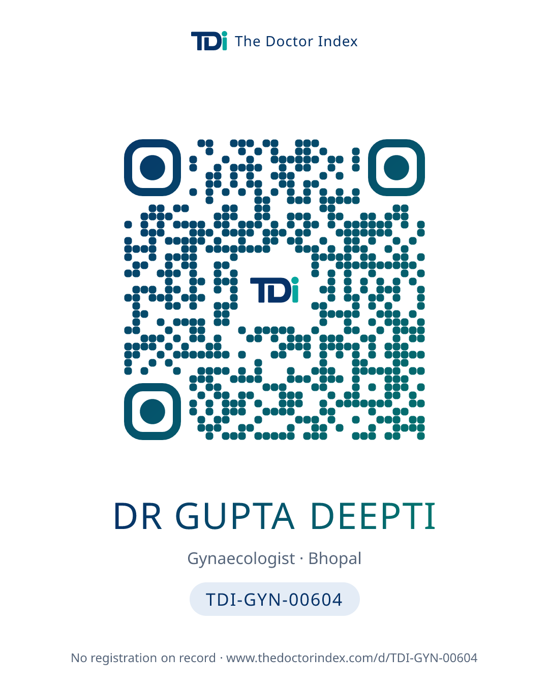 QR card for Dr Gupta Deepti, TDI-GYN-00604