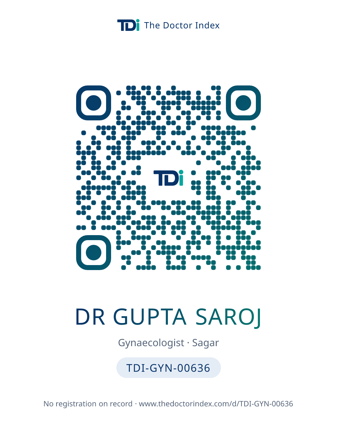 QR card for Dr Gupta Saroj, TDI-GYN-00636