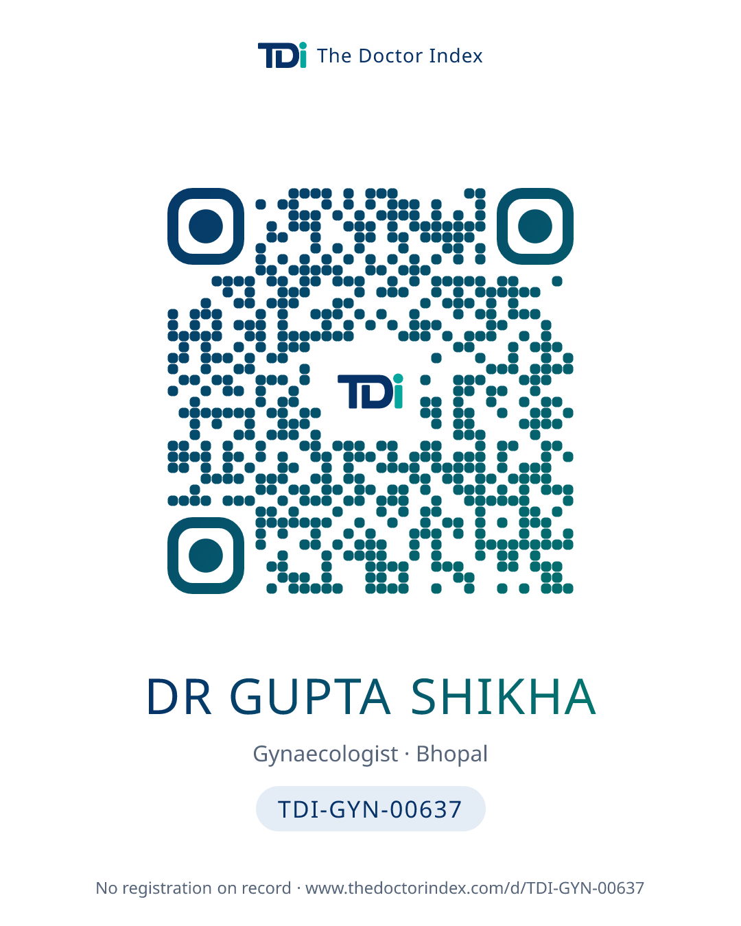QR card for Dr Gupta Shikha, TDI-GYN-00637