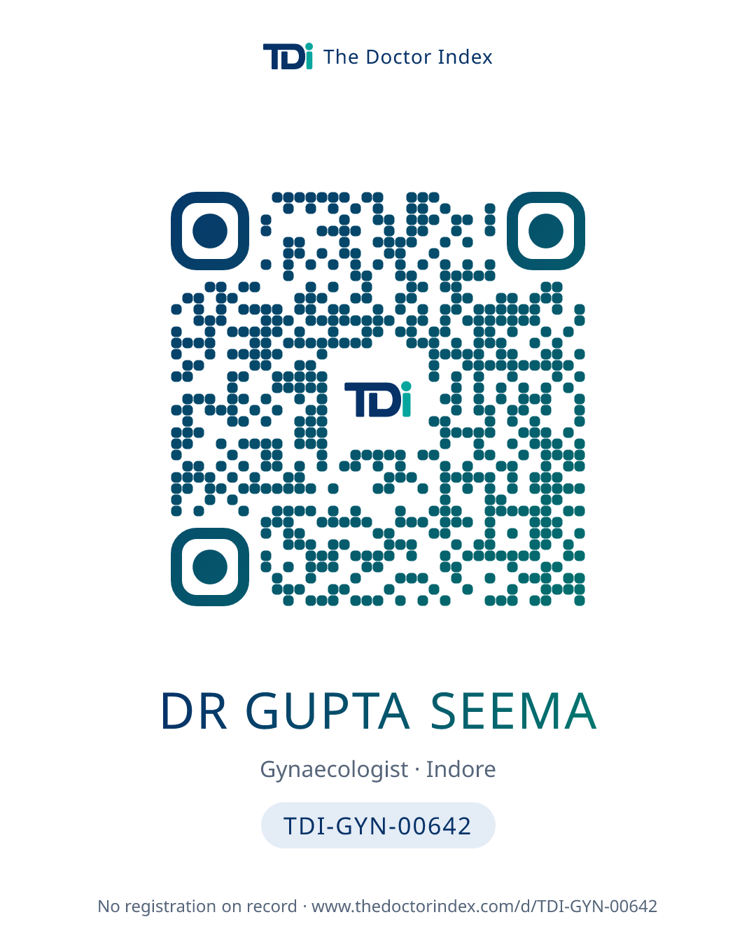 QR card for Dr Gupta Seema, TDI-GYN-00642