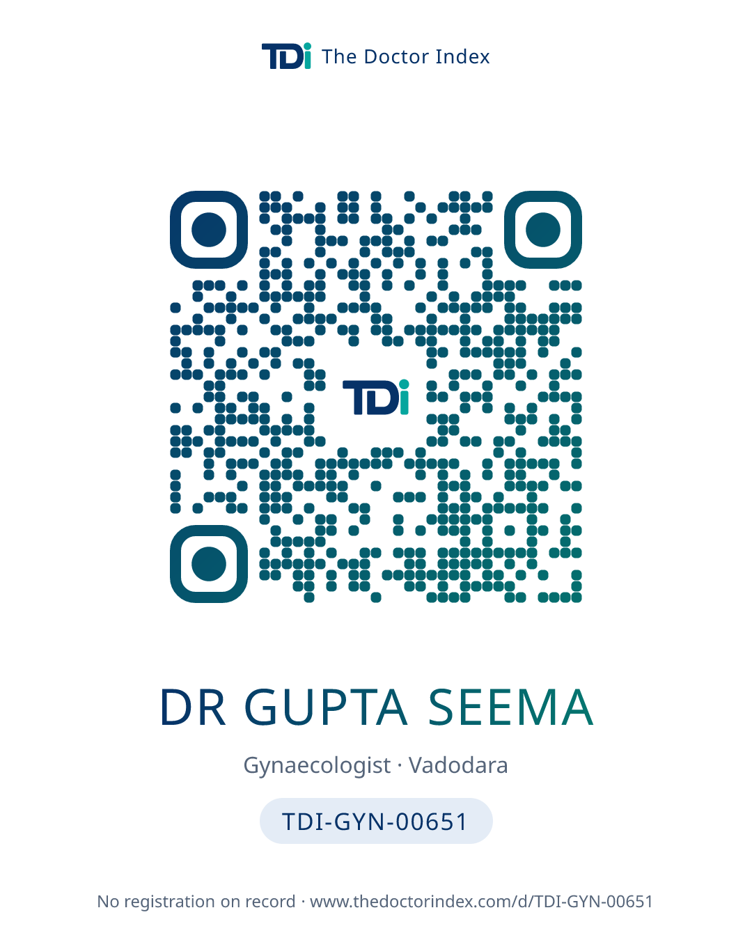 QR card for Dr Gupta Seema, TDI-GYN-00651