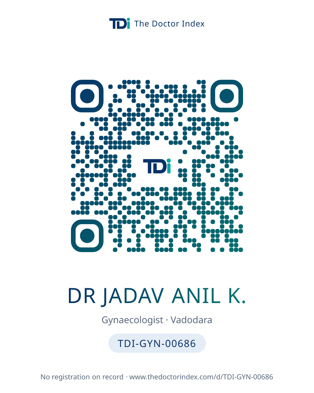 QR card for Dr Jadav Anil K., TDI-GYN-00686