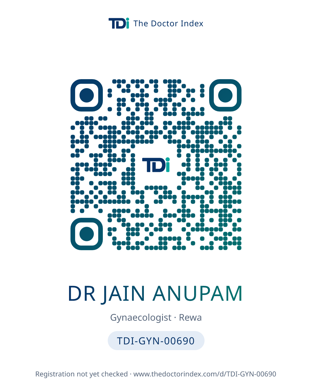 QR card for Dr Jain Anupam, TDI-GYN-00690