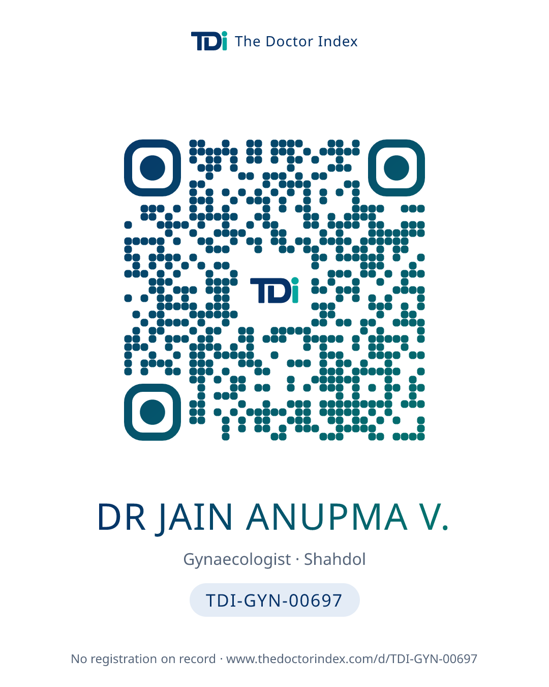 QR card for Dr Jain Anupma V., TDI-GYN-00697