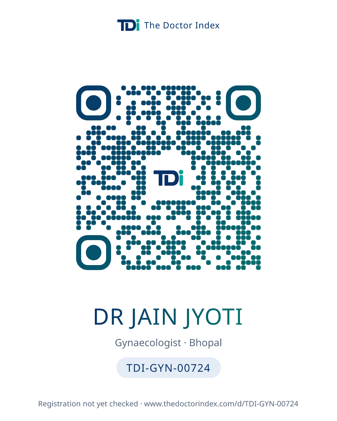QR card for Dr Jain Jyoti, TDI-GYN-00724